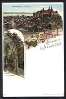 Litho Neuchatel, Vue generale et Chateau