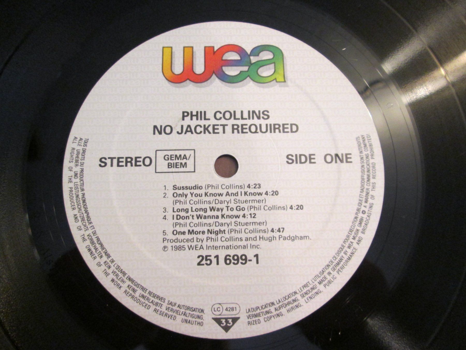 Dischi in vinile: Phil Collins No Jacket Required Vinyle 33t – Usato da la Chaux-de-Fonds venduto da Lampe 2