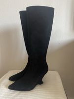 DIOR Bottes noires élégantes en daim T37½