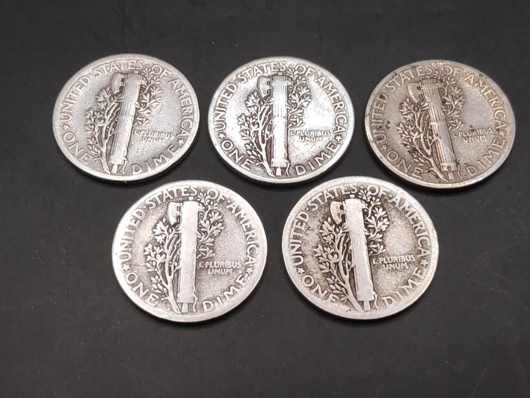 Alle Münzen: 5x Silber Dimes "Mercury" – Gebraucht aus Sirnach von Trekk64 1