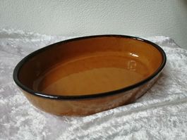 Rustikale Servierplatte "Poterie BEC" - Vintage Keramik!