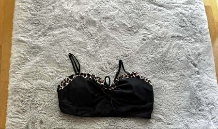 Bikini Oberteil schwarz Leo Print Grösse L neu