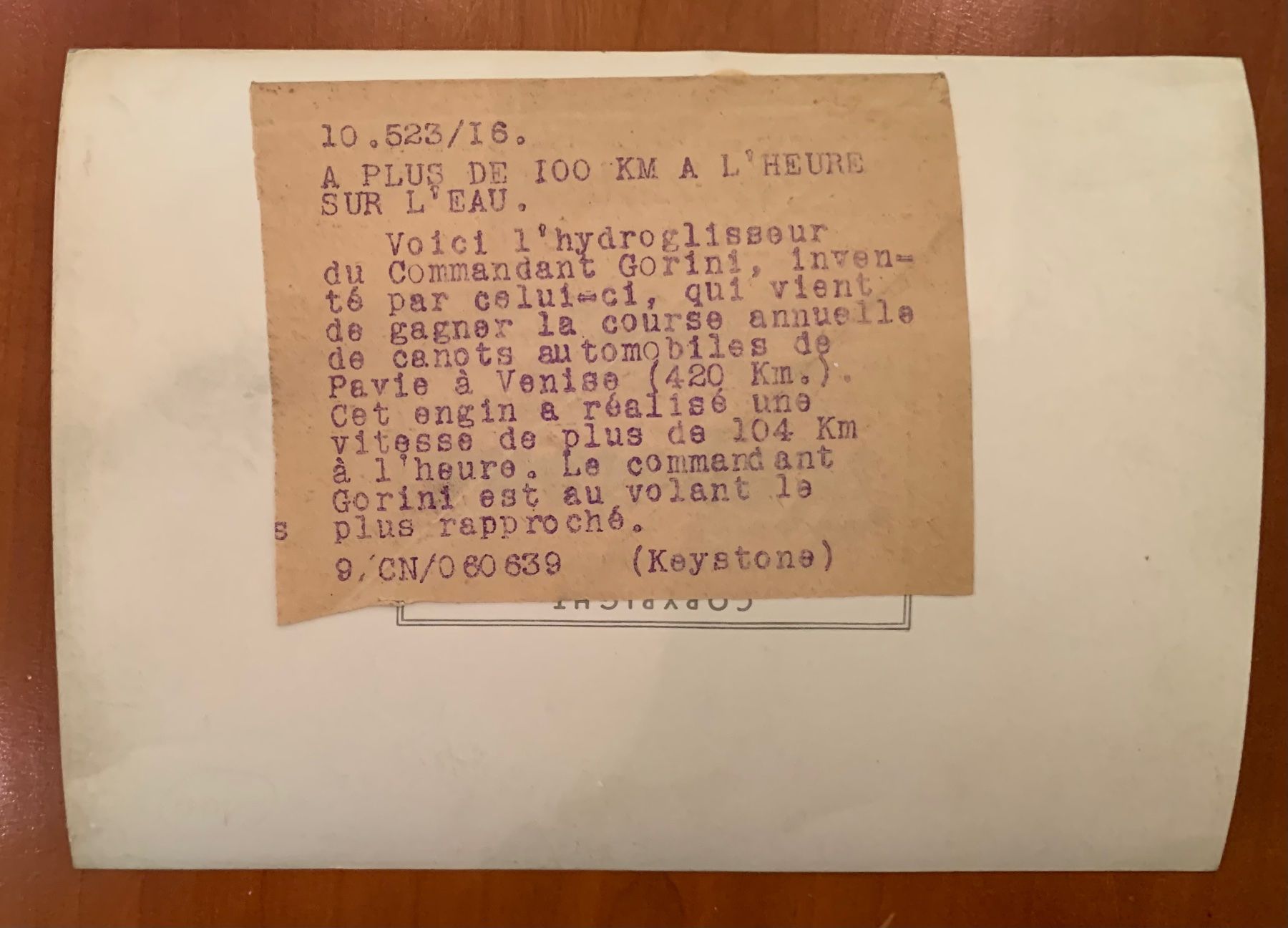 Foto & Immagini: Foto 1939 Commandat Gorini auf Rennboot mit Flugzeugmotor ! – Usato da Bern venduto da Artbrokerswitzerland 2