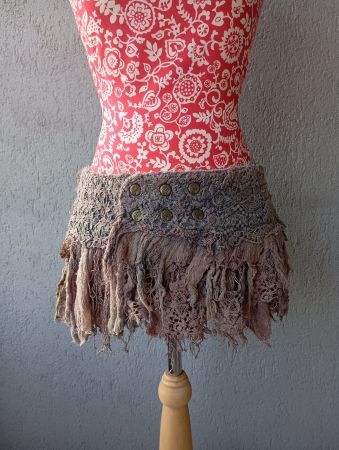 JUNGLE GIPSY Neve Skirt mit Spitze Gr. S-L [Goa/Festival]