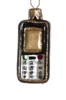 Weihnachtskugel - Glasornament "Handy" mini, schwarz
