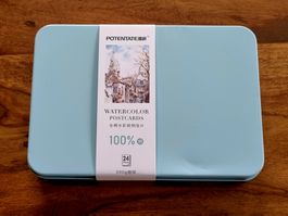 Aquarellpapier Metallbox Postkarten 100% Cotton Malen NEU