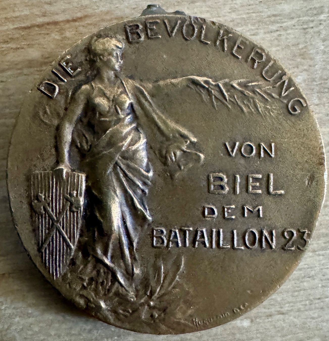 Medaglie: Schweiz: Bataillon 23 Biel, Medaille 1918 – Usato da Basel venduto da Colec