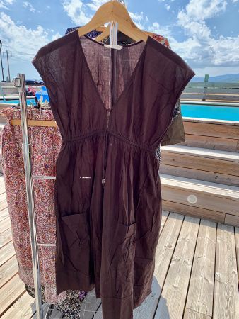 Robe tunique brune coton H&M T.38 neuve
