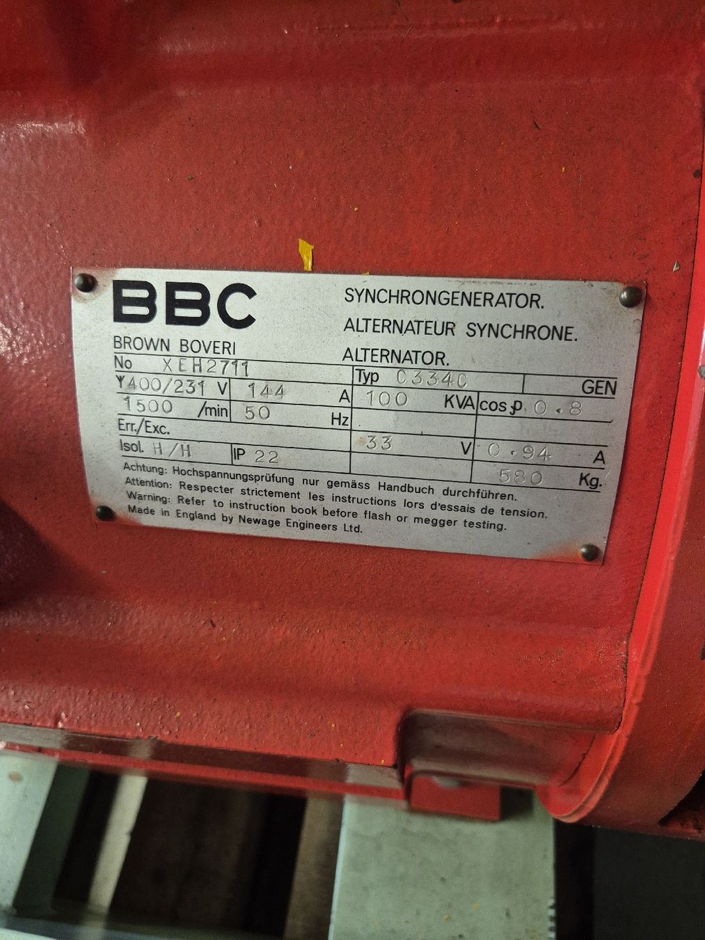 Stromgeneratoren: Dieselmotor General Motors mit BBC Generator gebraucht – Gebraucht aus Röthenbach i. E. von 3538ScaniaR420 5