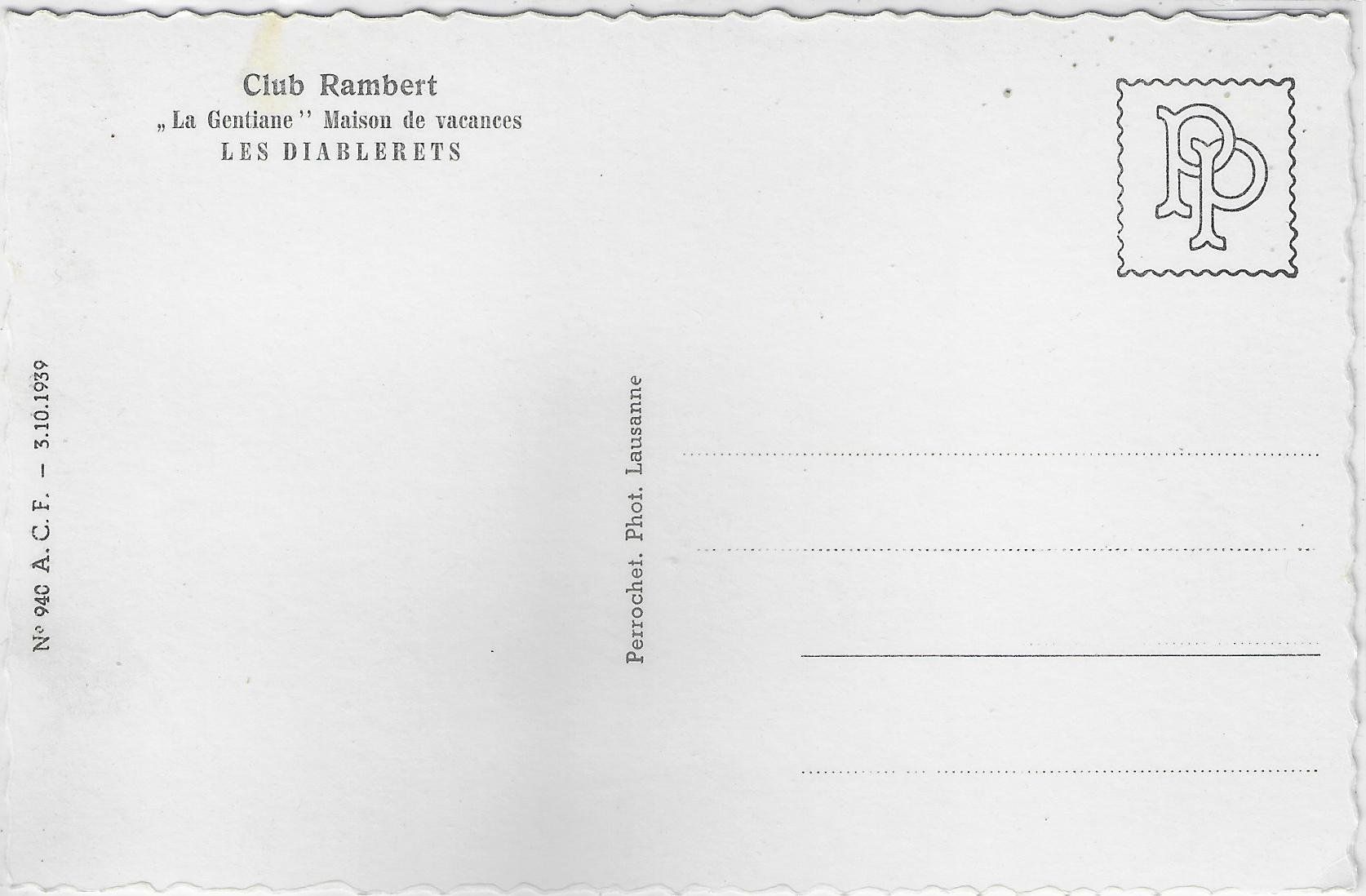 Ansichtskarten: Club rambert - "La Gentiane" Les Diablerets – Gebraucht aus Ettingen von Kartenplanet 1