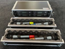 4 Micros JTS MH-950 avec récepteurs + flight case, bon état