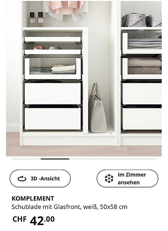 Armadi: Komplement Schublade weiss IKEA Pax Zubehör  – Usato da Rüschlikon venduto da kat_td6h 2
