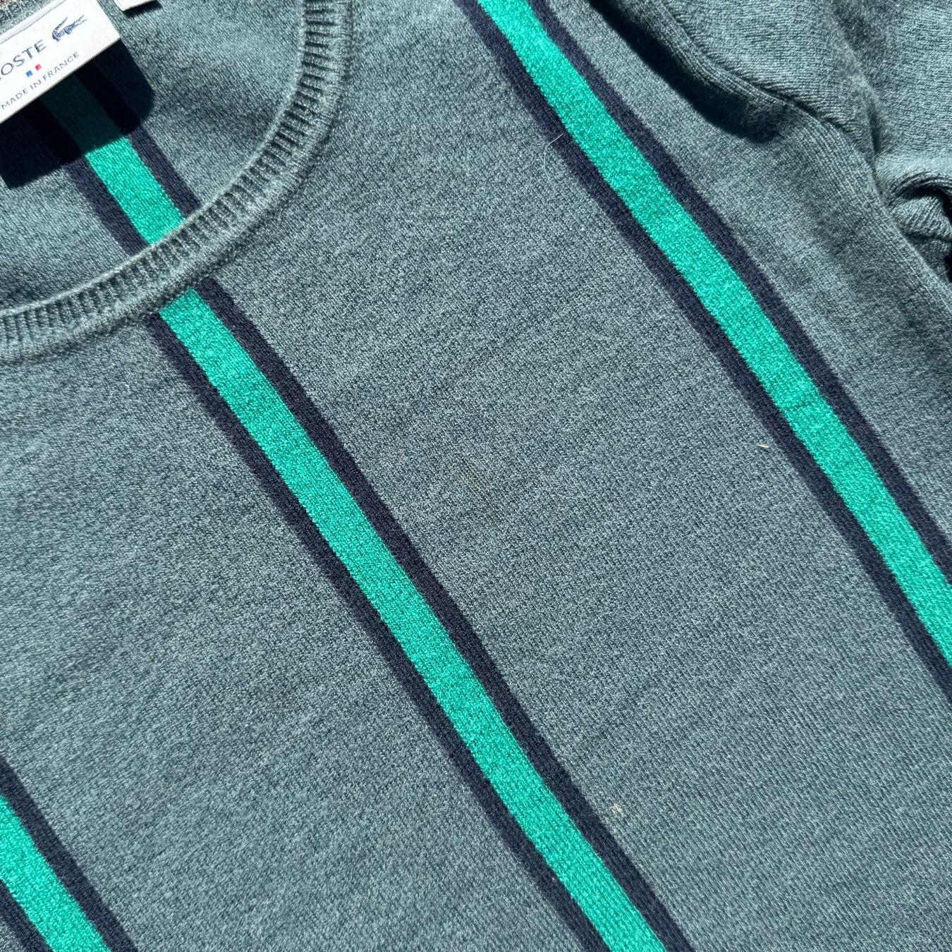 Lacoste Maglioni & Felpe: Lacoste green striped sweatshirt – Usato da St. Gallen venduto da sourced_limited 2