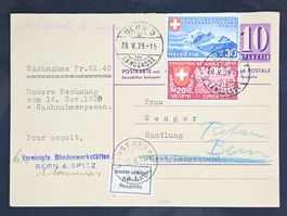 CL23 Carte Postale + Timbre Suisse 1939