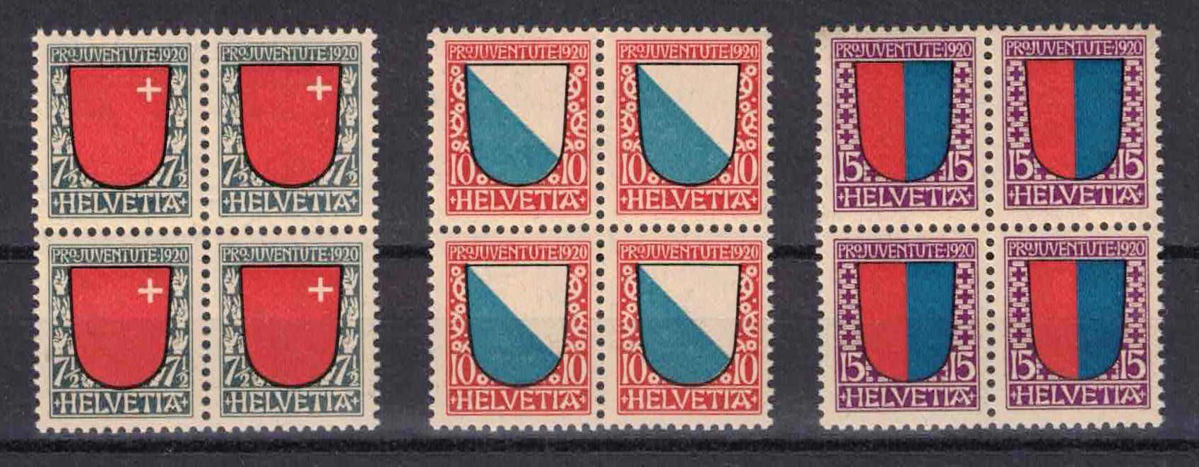 Tutti i francobolli: Pro Juventute 1920 im 4er-Block postfrisch ** – Nuovo (secondo la descrizione) da Nuglar venduto da Stamp88