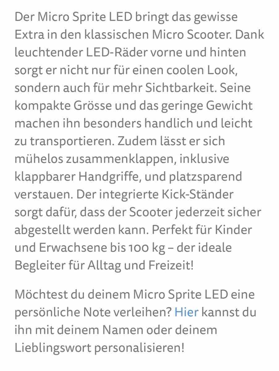 Micro Kickboard: Micro Sprite LED Kickboard, Rainbow, Foldable, Used – Usato da Unterseen venduto da baciren 4