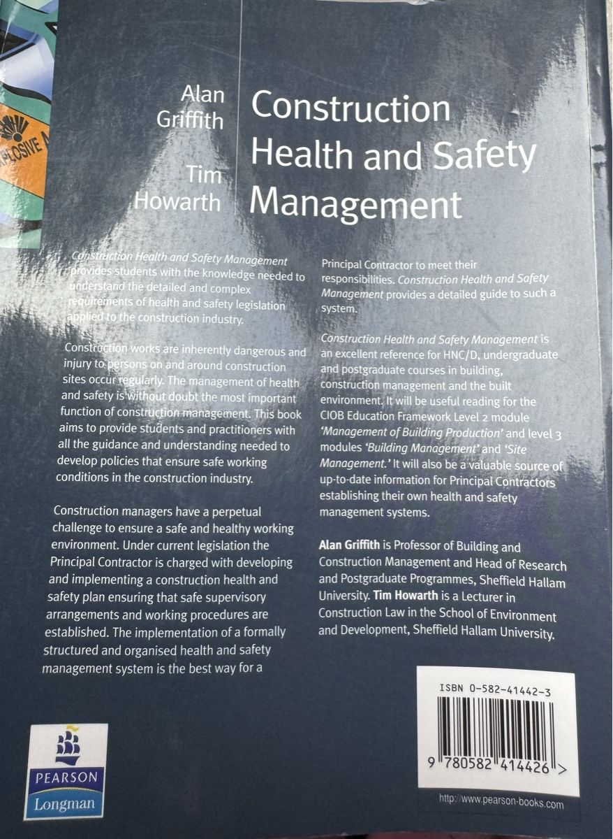 Libri: Construction Health and Safety Management Book – Usato da Zürich venduto da 613_g8jy 1