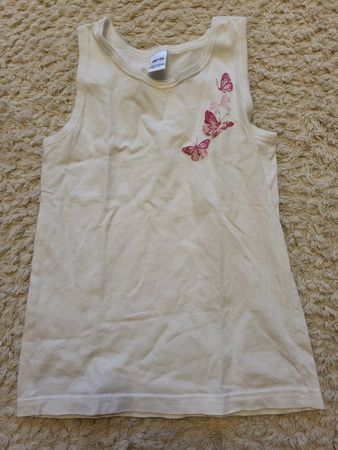 Mädchen Tanktop weiss Schmetterlinge Grösse 98/104