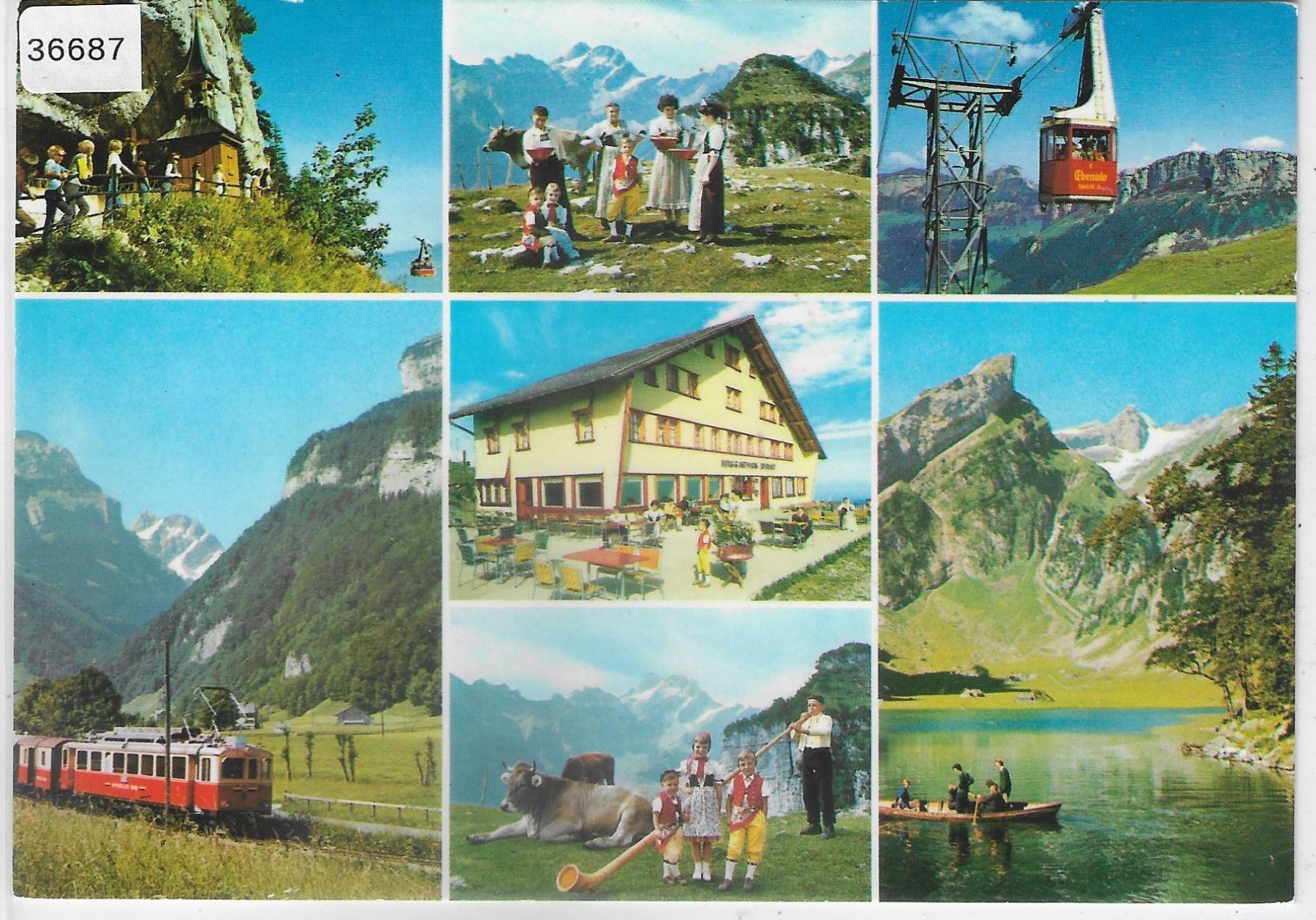 Cartoline postali: Gruss von Alpstein - Bahn - Luftseilbahn – Usato da Ettingen venduto da Kartenplanet
