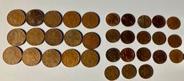 Münzen, Räppler, total 33 St. Schweizer Rappenstücke