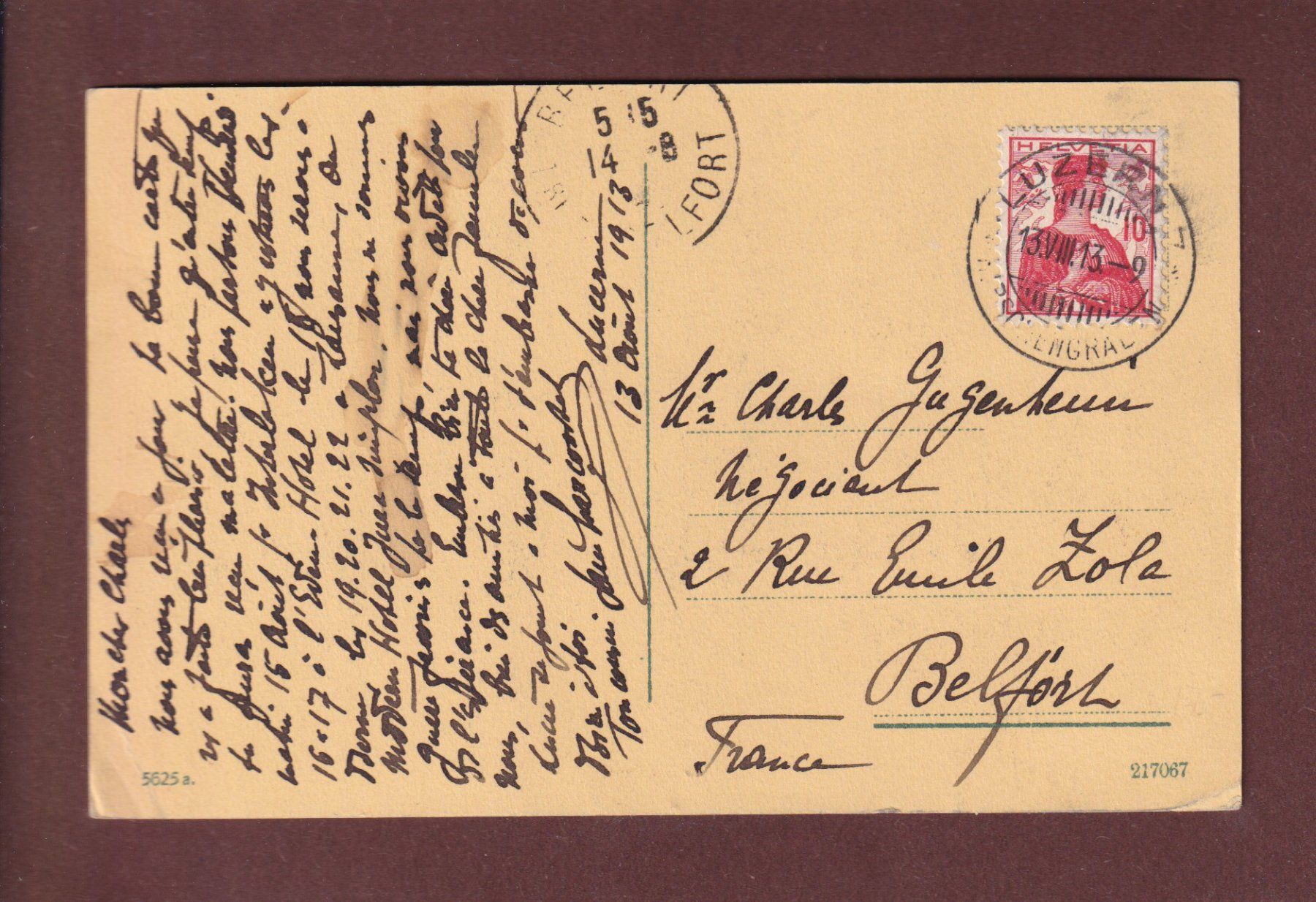 Cartoline postali: LUZERN - Schiff - 1913 // Eckbug // – Usato da Pully venduto da nicecards-shop 1