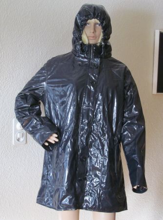 NEU dunkelblauer Lackmantel Wintermantel von Bermudes XL