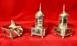 Orientalische Silber-Gefäss-Trio um 1930,Handarbeit,selten