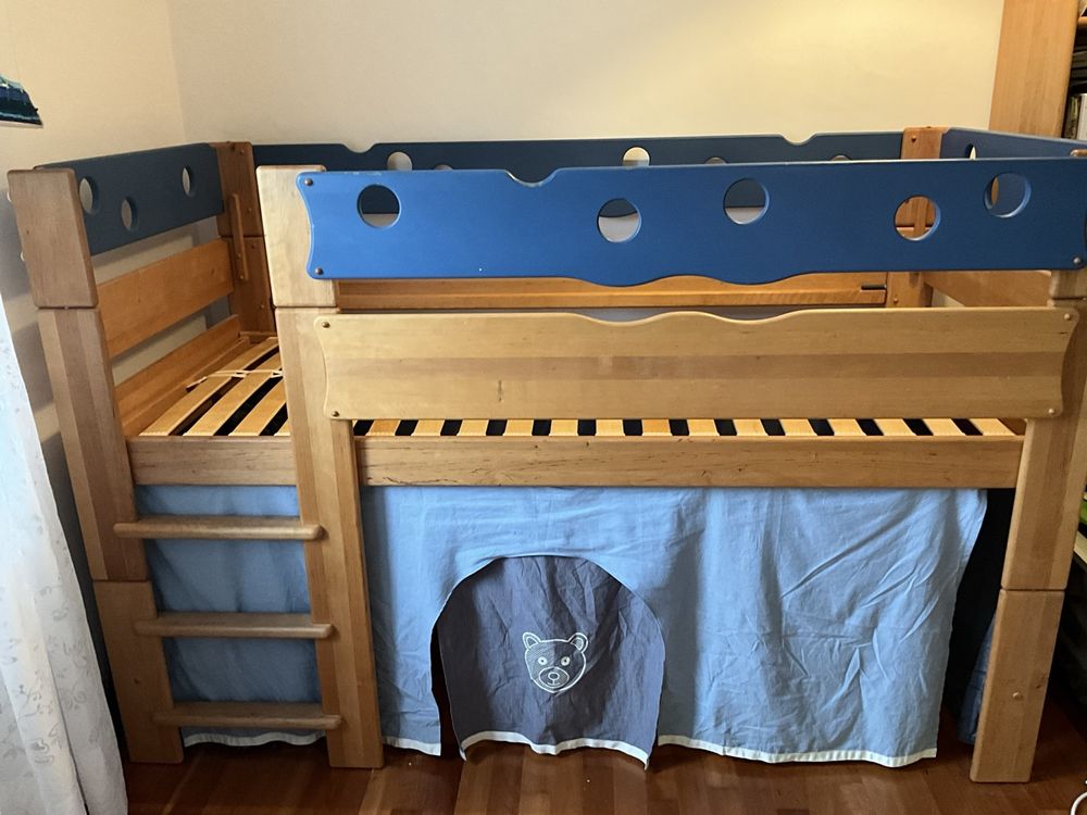 team7-hochbett-jugendbett-massivholz-kinderbett-blau-90x200c-gebraucht