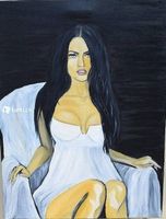 Megan Fox ritratto sexy dipinto olio