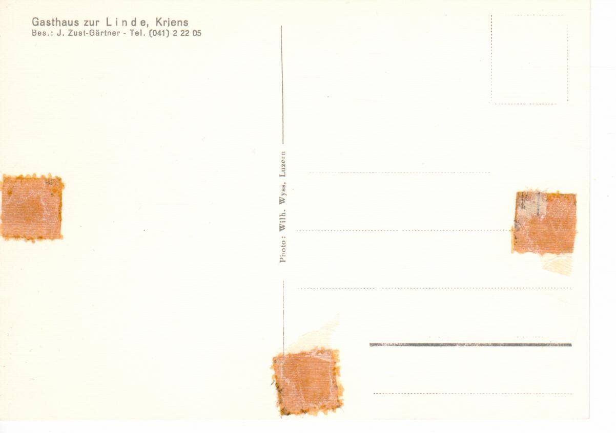 Cartoline postali: Gasthaus zur Linde Kriens – Usato da Wolhusen venduto da Curver9 1