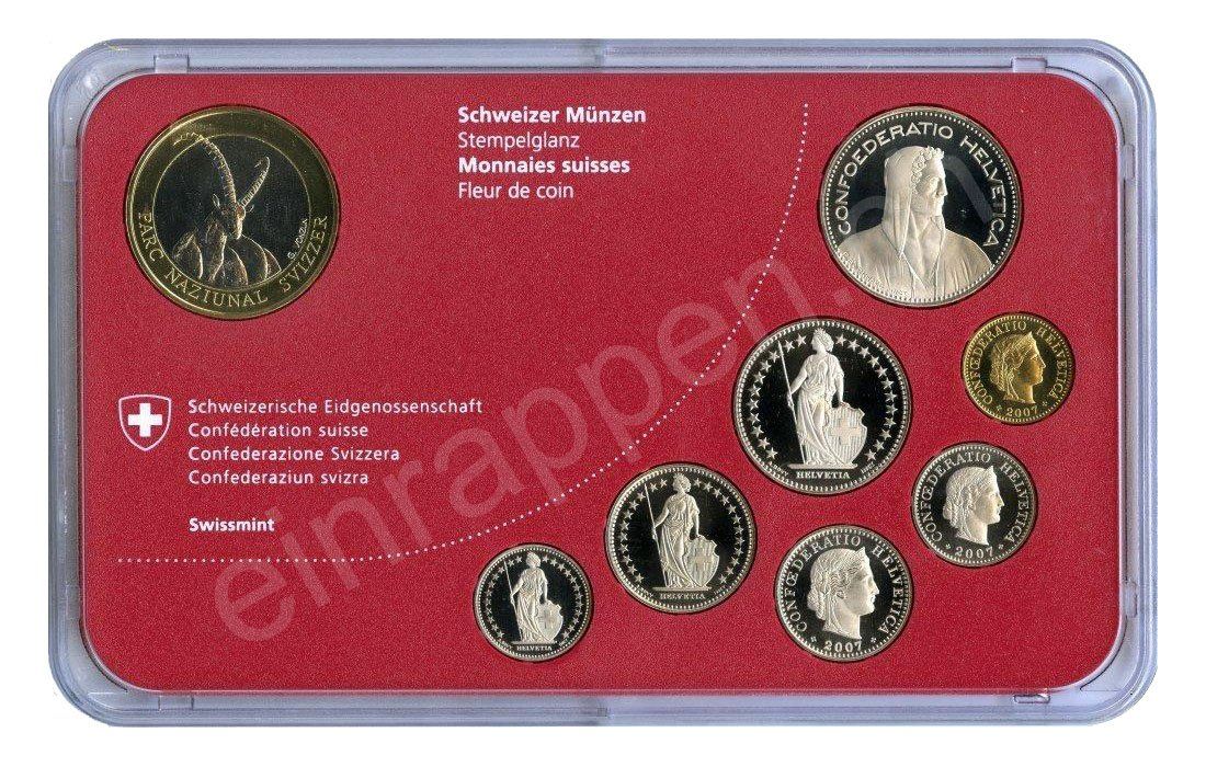 Alle Münzen: SET de monnaie suisse de 2007 non circulé FDC – Neu und originalverpackt aus Fribourg von Kiki020
