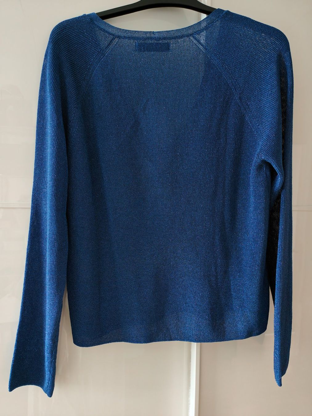 Mango Maglioni & Felpe: Blauer Pullover mit Glitzergarn, V-Ausschnitt (Mango)  L – Usato da Thun venduto da flower0211 1