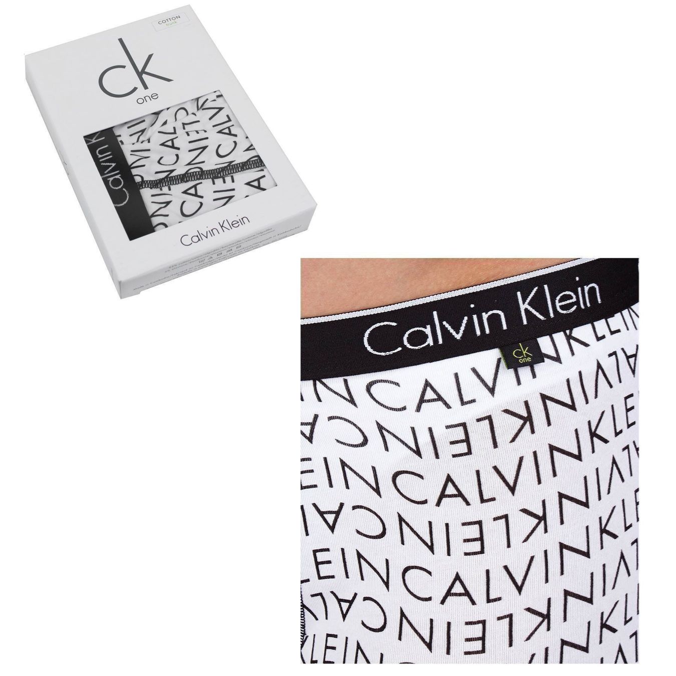 Calvin Klein Unterwäsche: Calvin Klein Herren Unterhose Boxer Trunk /weiss.sch /Gr.S – Neu und originalverpackt aus Wohlenschwil von EddieS-Outlet 2
