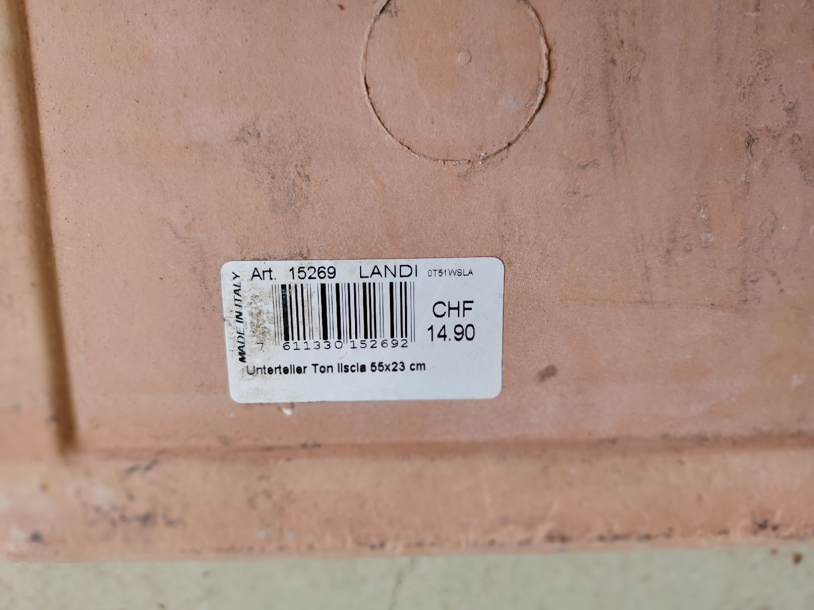 Sottobicchieri: Terrakotta-Blumentopf-Untersetzer 55x23cm – Usato da Bertschikon Gossau venduto da Dewe13 2