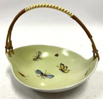 Kleine Schale mit Bügel mit Schmetterlingen aus den 50ern