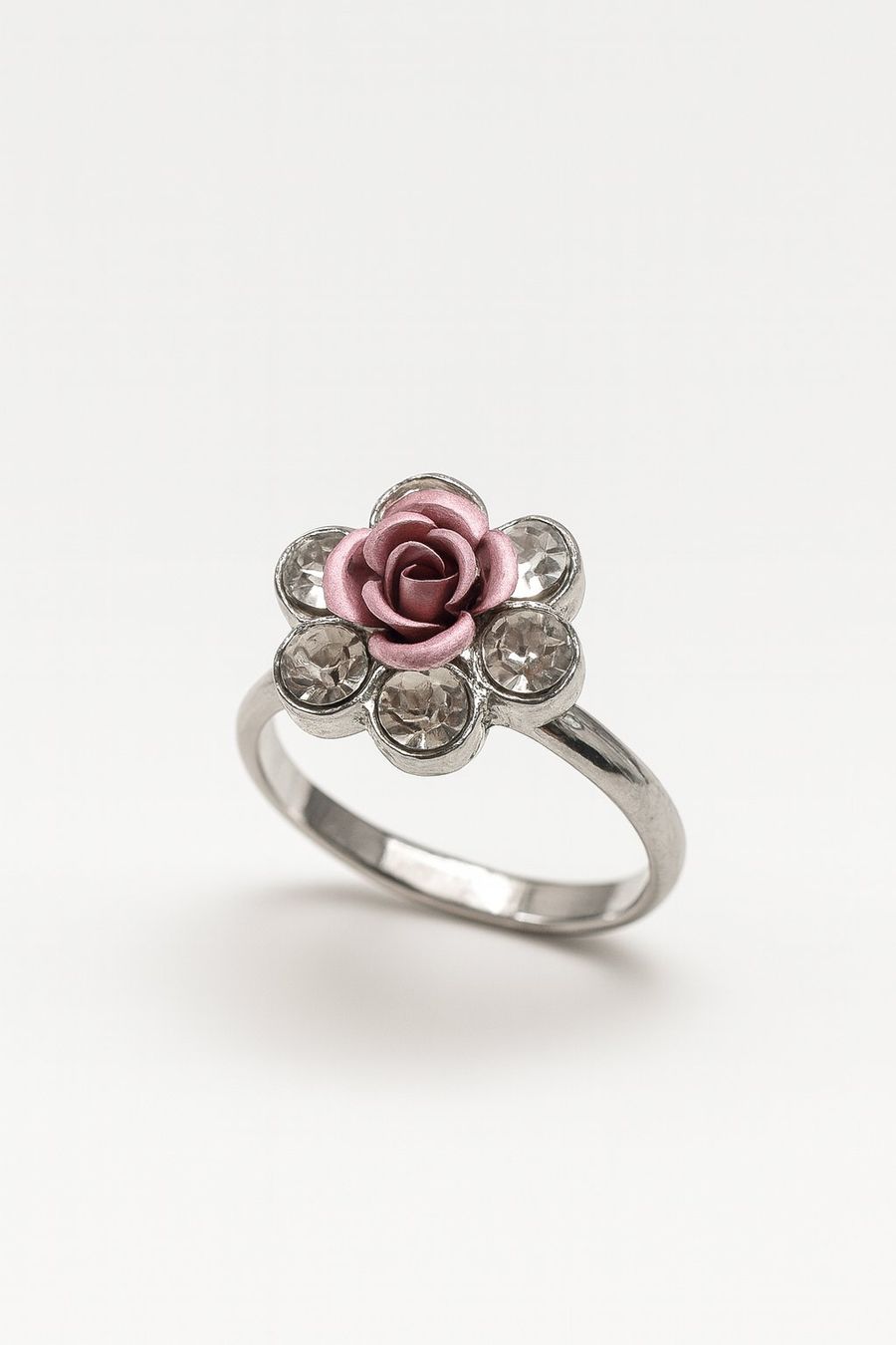Anelli: Bague ajustable fleur rose strassée neuve – Nuovo (secondo la descrizione) da Territet venduto da Cenh