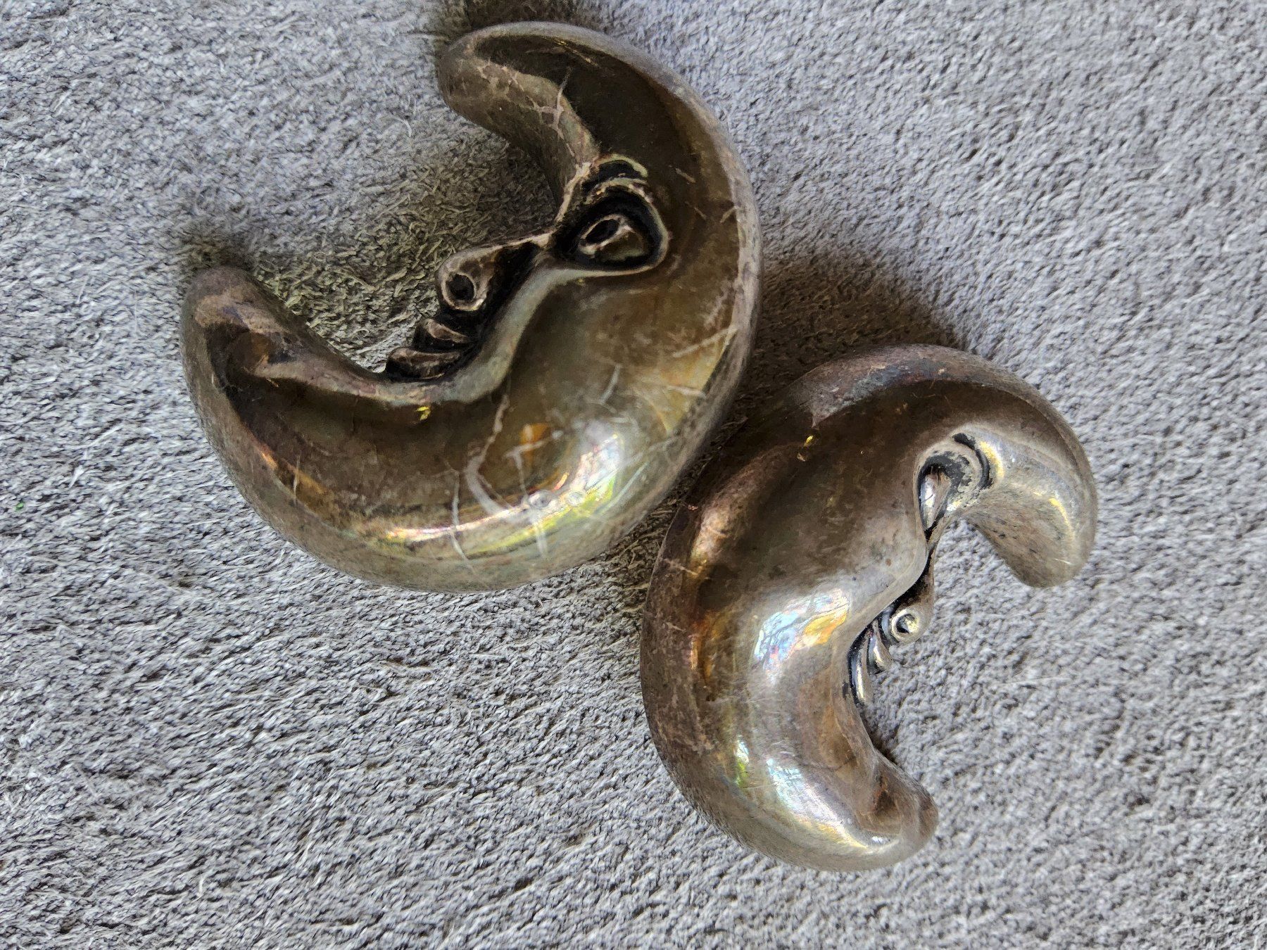 Orecchini pendenti & Orecchini a lobo: Vintage versilberte Halbmond Ohrclips – Usato da Zürich venduto da SciTec 2