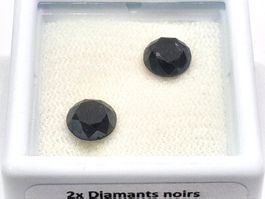 Dès 1.- Fr: 2x Diamants Noirs 2.08ct - CERTIFICAT 1'785.- Fr