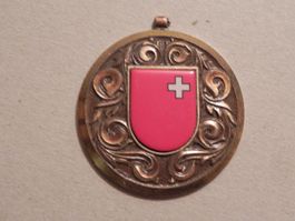 Medaille Schweiz CH Wappen Fahne  ca. 1975 Kanton Schwyz SZ