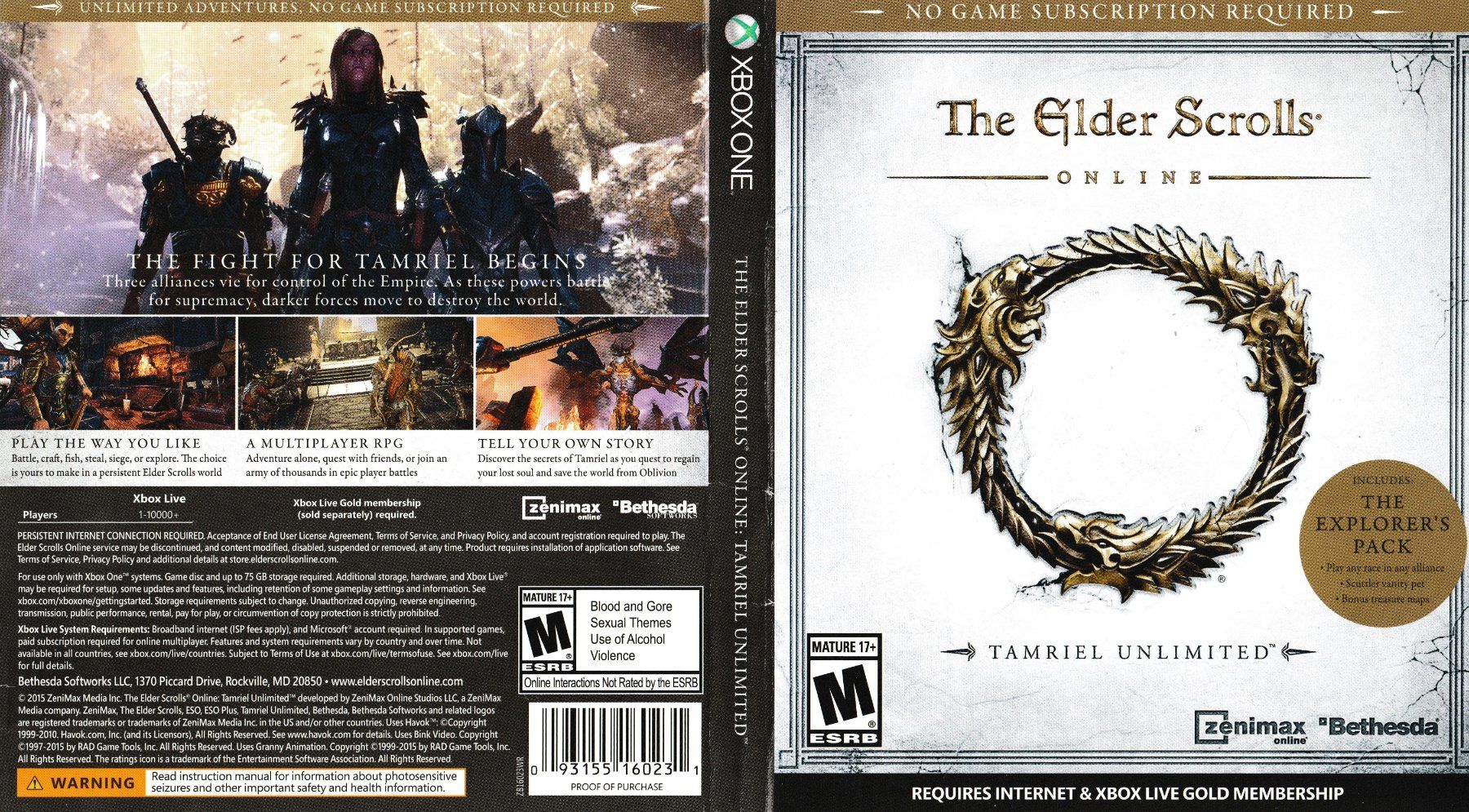 Jeux: XBOX ONE - The Elder Scrolls Online – D'occasion à Langnau am Albis par MediaRescuerKeLoX