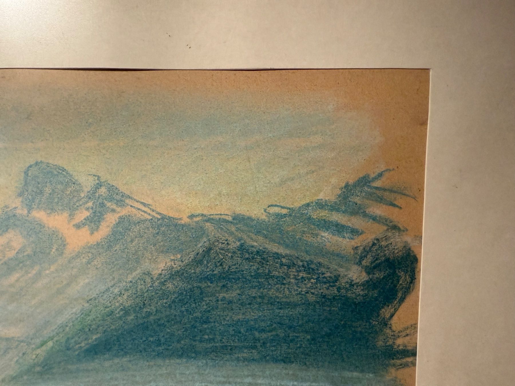 Gemälde: Original Pastell Boris Hellmann Gemälde 1943, Berglandschaft – Neu und originalverpackt aus Wöschnau von Vinsale 2