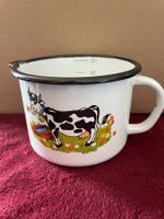 Emaillie topf Milchtopf 12 cm Kuh mit Skala topf