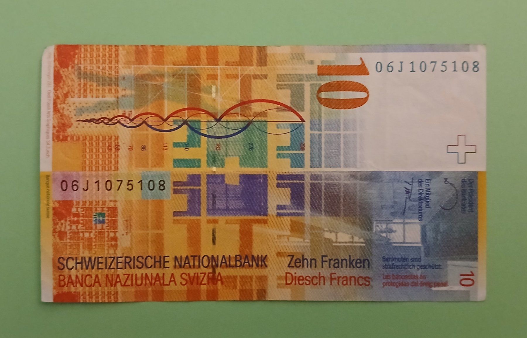 Banconote: Schweizer Banknote 10.- (8. Serie) – Usato da Ueberstorf venduto da Lee-Loo 1