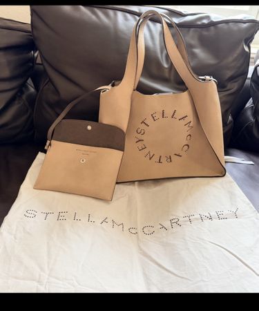 Stella McCartney "Stella Logo" Tote Bag – Camel, vegan Leder