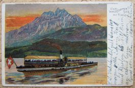 SCHLUMPF-LITHO VIERWALDSTÄTTERSEE MIT PILATUS - PERFIN