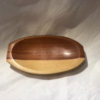 HOLZSCHALE L 18,6 B 11 cm Schale Schälchen Vintage 50er 60er