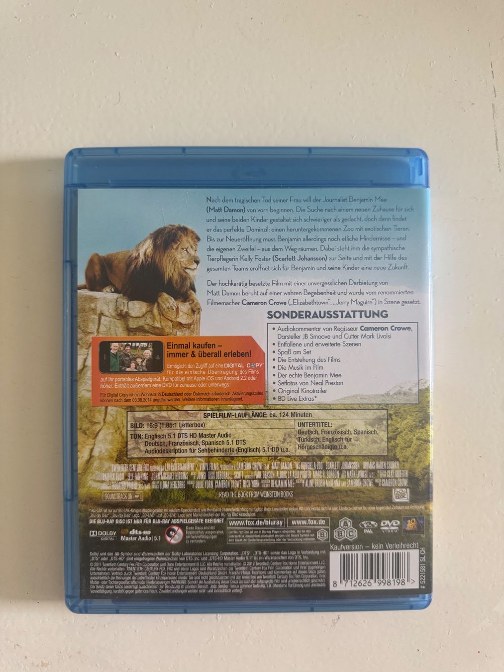 Tutti i DVDs: WIR KAUFEN EINEN ZOO. (BLU-RAY) – Usato da Basel venduto da san_2qlq 1