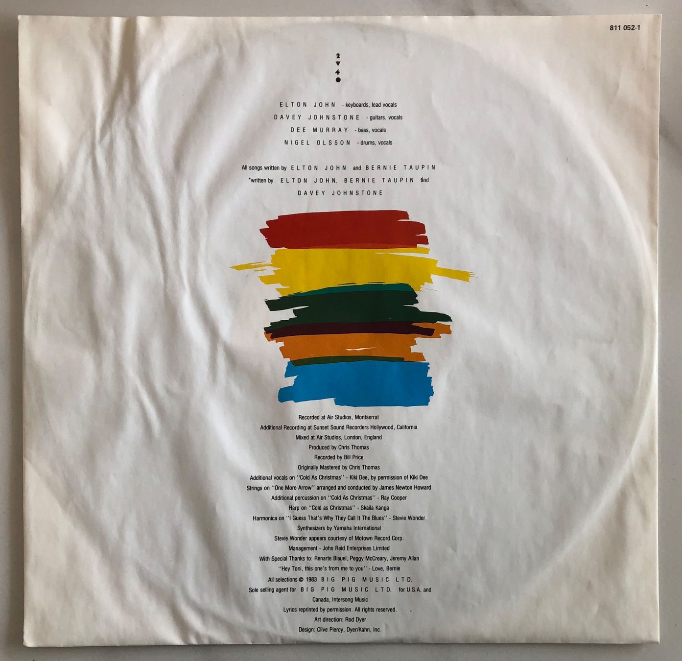 Schallplatten: ELTON JOHN - TOO LOW FOR ZERO – Gebraucht aus Poliez-Pittet von Newtown-Records 2
