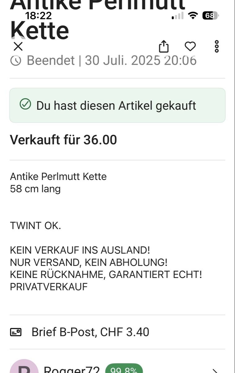 Catenine: Vintage Perlmutt-Kette, 58cm! – Usato da St. Gallen venduto da reg_f8h8 4