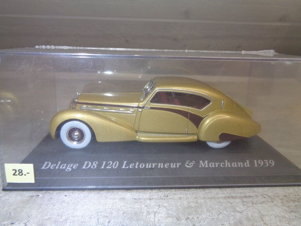Delage D8 120 Letourneur et Marchand de 1939 (or) - 1/43 ème En boite